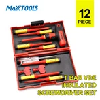 Set de șurubelnițe VDE cu mâner în T, 12 buc., în cutie de plastic